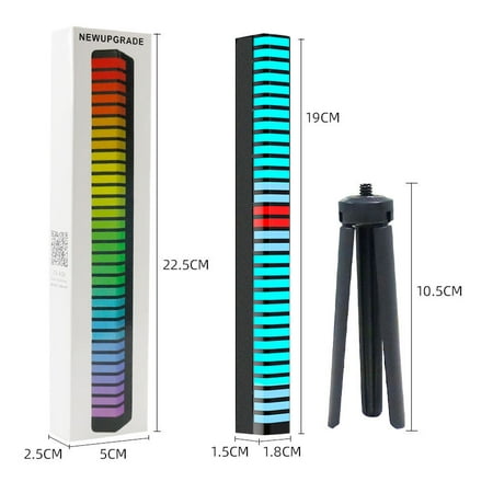 

Toyella Voice Control Light Bar Car Atmosphere Light Music Rhythm Light 3D battery black USB