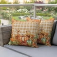 thumbnail image 4 of Orange Plaid Pumpkins Fall Thanksgiving Outdoor Pillow Covers 18"x18" Set of 2,Waterproof Throw Pillow Covers for Patio Furniture,Maple Leaf Rustic Decorative Cushion Pillowcases for Garden Sofa, 4 of 9