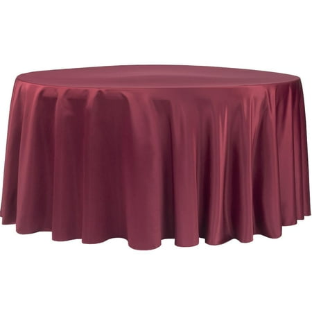 

1 Pc Lamour Satin 120 Round Tablecloth - Burgundy For Wedding Or Event Decor
