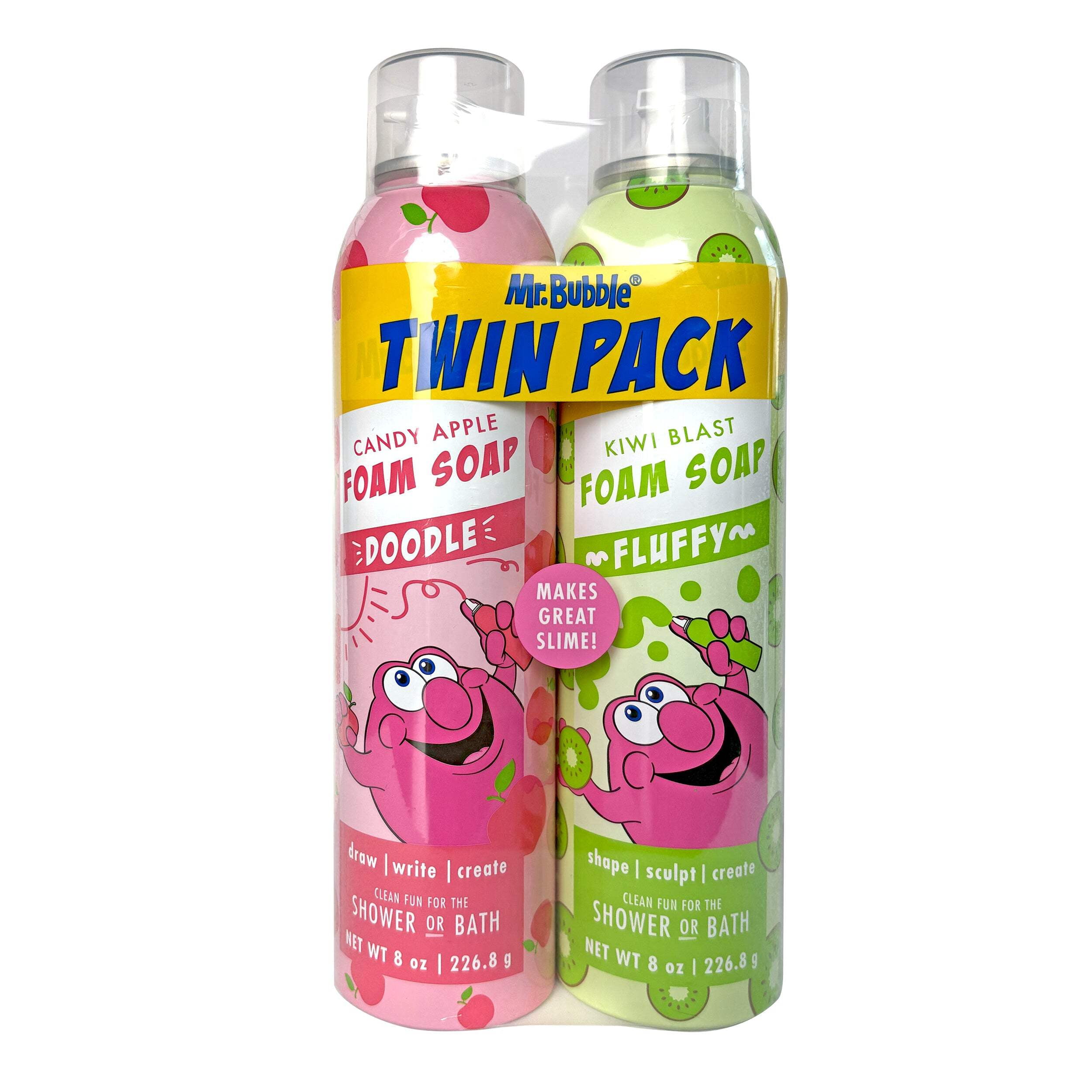 Mr. Bubble Foam Soap Twin Pack, Kids Bath Play Spray, Fun Colored