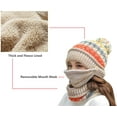 thumbnail image 2 of Sinhoon Womens Beanie Hat Scarf Set Girls for Winter Slouchy Knit Skull Cap Neck Warmer Fleece Lined Pom, 2 of 9