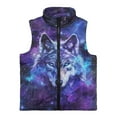 thumbnail image 4 of Pzuqiu Wolf Kids Zip Up Vest Size 5-6 Soft Lightweight Stretchy Warm Soft Outerwear Jacket with Pockets Comfortable Fall Outerwear Versatile Practical for Everyday Wear, 4 of 7