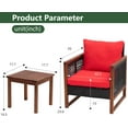 thumbnail image 7 of PayLessHere 3 Pieces Patio Set Acacia Wood with Coffee Table and Water Resistant Cushions(Red), 7 of 7