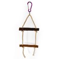 thumbnail image 4 of Flmtop Parrot Bird Climb Hanging Toy Log Standing Bar Stick Ladder Rope Pet Cage Decor Wood Color, 4 of 8