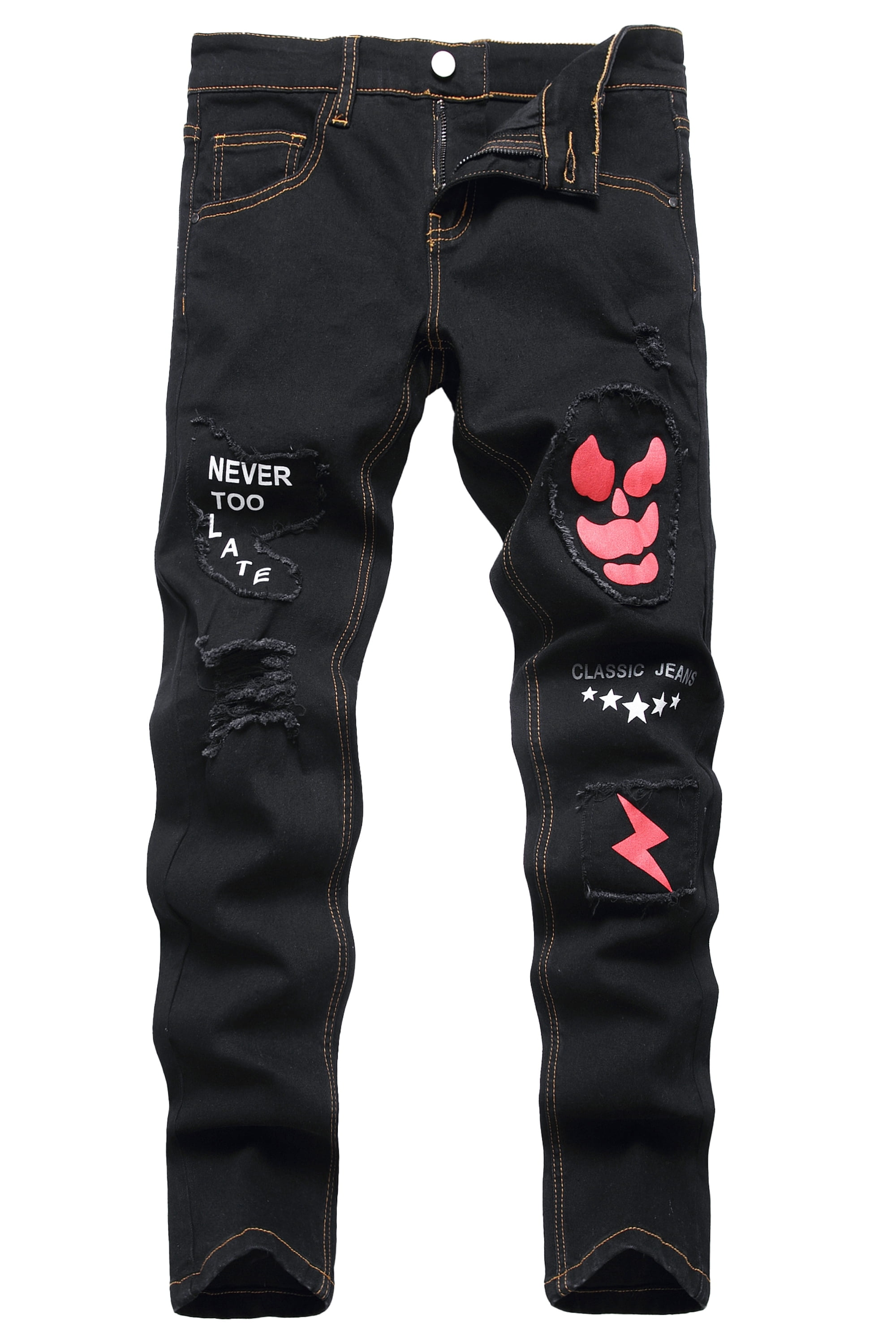 Keevoom Boy s Skinny Jeans Fit Ripped Distressed Stretch Slim Printed keevoom-boy-s-skinny-jeans-fit-ripped-distressed-stretch-slim-printed