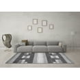 thumbnail image 3 of Ahgly Company Indoor Round Abstract Gray Modern Area Rugs, 7' Round, 3 of 4