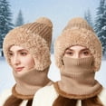 thumbnail image 2 of Angala Winter Thermal Scarf Hat For Outdoor Activities Fleece Lined Cold Weather Face Windproof Ear Warmers Cozy Stylish Basic Scarf Hat & Gloves, 2 of 5