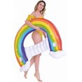 thumbnail image 3 of Pool Float Rainbow Pool Lounger, Inflatable Chair Floats with 2 Cup Holders (58 x 39inch), Sitting Inflatable Lounge Float Swimming Pool Float for Adu, 3 of 4