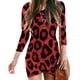 thumbnail image 2 of Mini vestido de noche sexy sólido de manga larga de verano con cuello redondo a la moda para mujer Pompotops  hdfakjf3599, 2 of 5