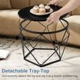 thumbnail image 3 of Coffee Table Set of 2 with Hidden Storage, Round Nesting Side Tables with Removable Lid, Modern Geometric End Tables for Living Room Decor, Movable, 3 of 9