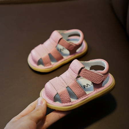 

Toyella Leather Cowhide Sandals Men s Toddler Shoes Powder 18