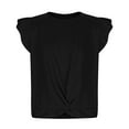 thumbnail image 4 of Plebaso Girls Summer T Shirts Ruffle Short Sleeve Twist-Front Shirts Casual Crewneck Summer Tee Tops, 4 of 7
