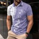 thumbnail image 2 of Camisas de Manga Larga para Hombres Impresos Girar Hacia Abajo Botones de Cuello Lateral Dividido, Casual Blusa de Manga Corta, 2 of 5