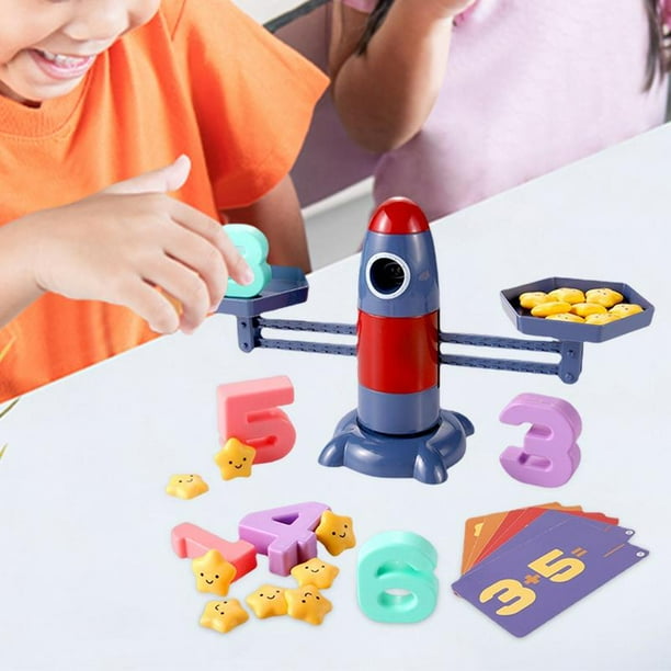 Rocket Balance Scale Math Game Teaching Prop Fine Motor Math Number