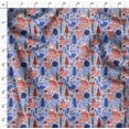 thumbnail image 4 of Soimoi Blue Moss Georgette Fabric Tree & Fox Folk Art Printed Fabric 1 Yard 44 Inch Wide, 4 of 5