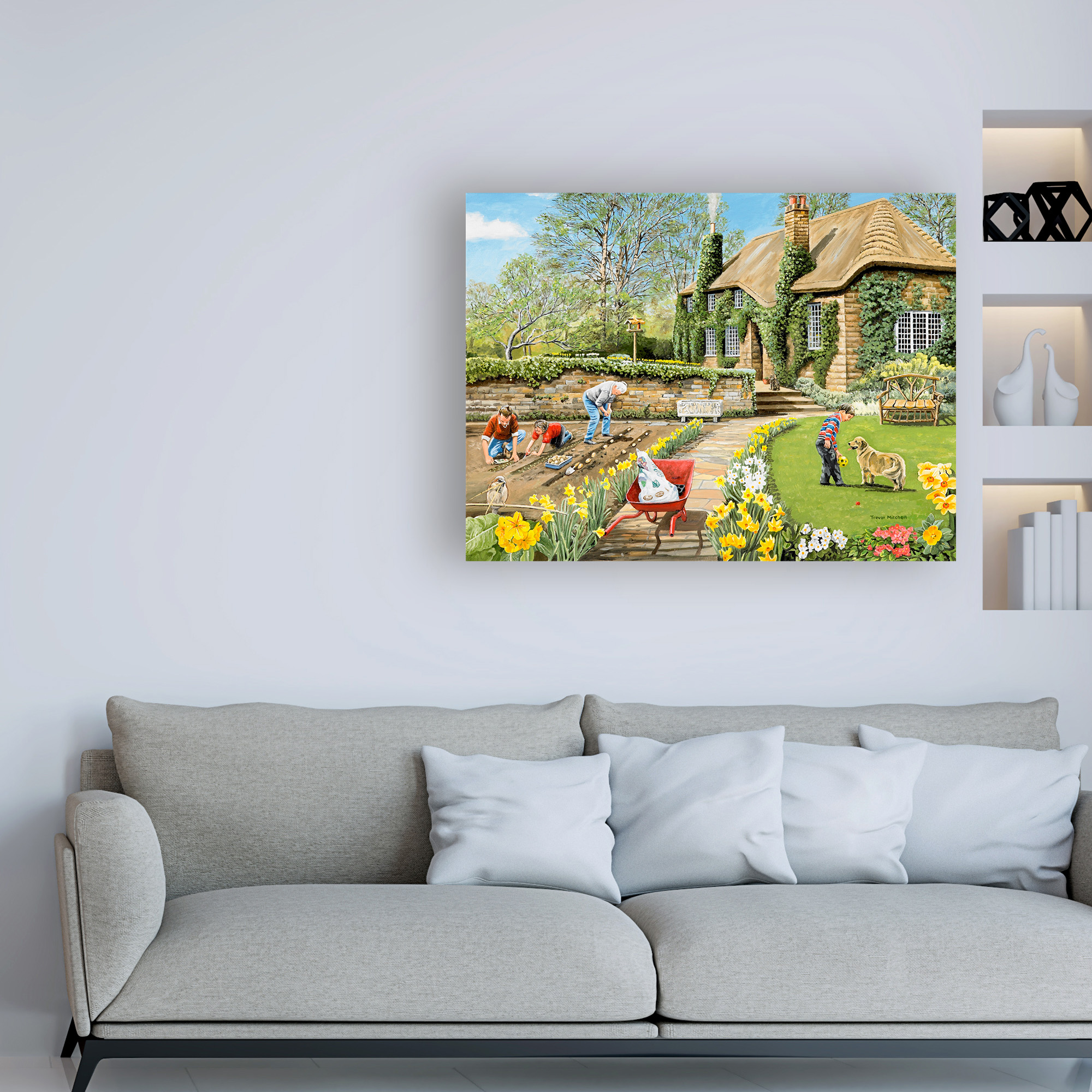 Trademark Fine Art 'Spring Garden Scene' Canvas Art by Trevor Mitchell