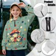 thumbnail image 6 of Uorisanigo Girls Half Zip Pullover Sweatshirt Oversized Athletic Tops Mushroom Frog Long Sleeve Pullover Top Kids Quarter Zipper Cropped Sweatshirt for Sports and Daily Wear, 6 of 7