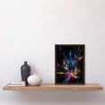 thumbnail image 2 of New York City at Night Modern Abstract Neon Contrast Painting Artwork Framed Wall Art Print A4, 2 of 4