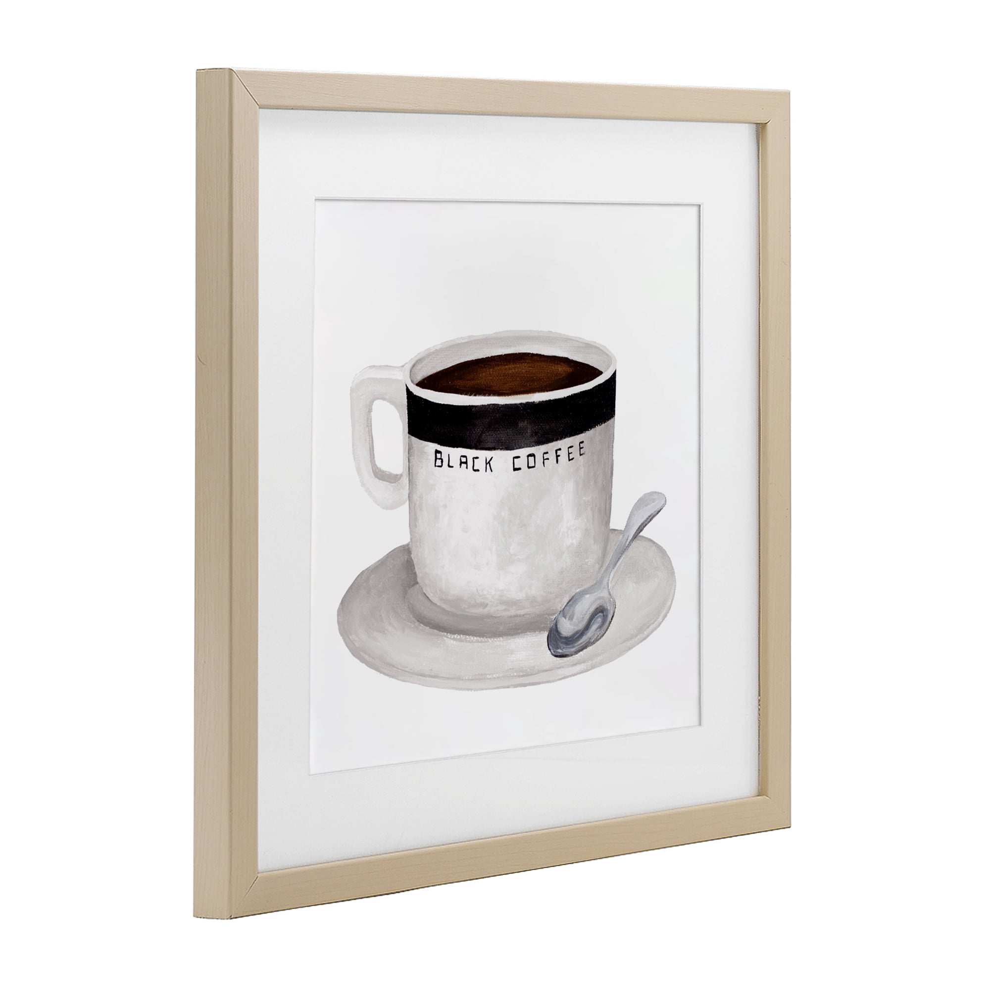 Stupell Industries Black Coffee Mug Birch Framed Print Under Glass, design by Elizabeth Medley
