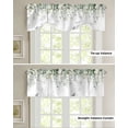 thumbnail image 4 of Tie Up Valance Curtain for Kitchen,Pastoral Butterfly Watercolor Leaves Rod Pocket Short Curtains Adjustable Tie-Up Shade Valances,Green Eucalyptus Leaves on White Window Treatment for Living Room, 4 of 8