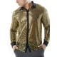 thumbnail image 3 of TRKIYQC Camisa de vestir para hombre, con lentejuelas, manga larga, con botones, para discoteca, fiesta, discoteca, Navidad, baile de graduación TRKIYQC Moda，ocio, 3 of 6