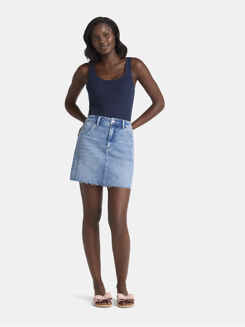 Time and Tru Women's Denim Mini Skirt, Sizes 0-20 - Walmart.com