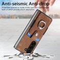 thumbnail image 3 of Mantto for Samsung Galaxy Z Fold 6 Back Wallet Case,with Elastic Card Holder,Shockproof PU Leather 360° Rotation Ring Kickstand Support Magnetic Car Mount Phone Case for Women Men,Brown, 3 of 7