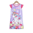 thumbnail image 3 of Emy Dola Summer Girls Unicorn Mermaid Nightgowns Kids Flutter Sleeve Pajamas Dress Toddler Princess Sleepwear Nightdress-1 piece, 3 of 8