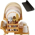 thumbnail image 1 of Estante para secar platos Greenual Bamboo de 3 niveles con soporte para utensilios, 1 of 7