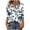 #028-Navy, variant on V-Neck Button Leisure Top - Women's Fashion Daily Printed 3/4 Sleeve Blouse for Casual Spring Summer Outfits, Versatile Layering & Everyday Chic Office Casual Style Essentia