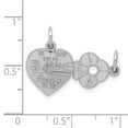 thumbnail image 4 of Real 14kt White Gold Key and Heart Break-apart Charm Pendant; for Adults and Teens; for Women and Men, 4 of 4