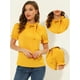 thumbnail image 2 of Top Elegante De BluDe ManCorDe OficiDe Las Camisas Del Cuello De PajariDe Las Mujeres Amarillo oscuro XS, 2 of 4