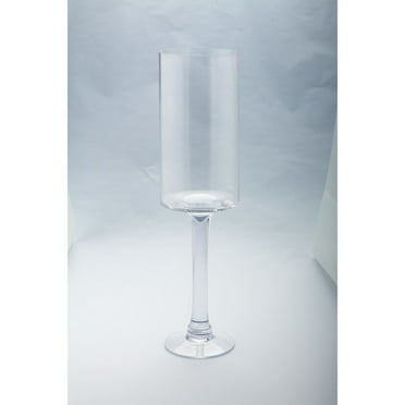 CC Home Furnishings Cylindrical Handblown Glass Pillar Candle Holder - 20" - Clear