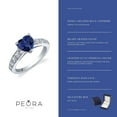 thumbnail image 5 of PEORA Created Blue Sapphire Heart Promise Ring for Women 925 Sterling Silver, 1.75 Carats Heart Shape 7mm, Comfort Fit, Size 8, Blue Rings for Women, September Birthstone Ring, 5 of 6