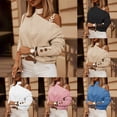 thumbnail image 4 of Women Autumn Fashion Long Sleeve Diagonal Shoulder Chain Decorative Top Blouse, 4 of 8