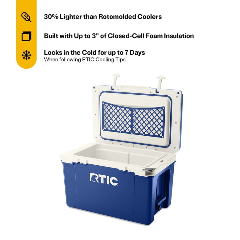RTIC 52 QT Hard-Sided Ice Chest Cooler, Ultra-Light, Fits 76 Cans