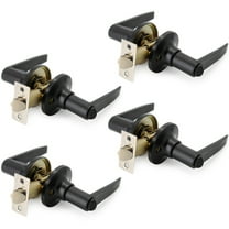 Villar Home Designs Door Lever Lara Black Privacy 4 Pack