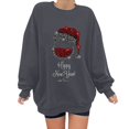 thumbnail image 1 of Gibobby Sudaderas para mujer navidad Sudadera informal de otoño e invierno para mujer, suéter de manga larga con estampado de copa de de Navidad(Gris,CH), 1 of 4