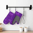 thumbnail image 6 of Hirioo Purple Glitter for Silicone Oven Mitts for BBQ, Baking, Cooking, Set of 2, Heat Resistant 260℃, Non-Slip Kitchen Essentials, 6 of 6