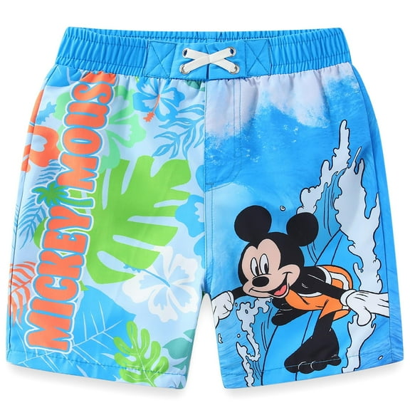 Disney Mickey Mouse Boys UPF 50  Swim Trunks Bathing Suit (Boys), Sizes 2T-7