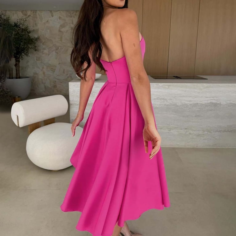 Women Summer Strapless Maxi Dress Beach Vacation A Line Flowy Tube Top  Dresses Wedding Party Cocktail Comfy Soft Sundress - Walmart.com