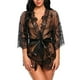 thumbnail image 2 of Lencería de mujer, vestido sexy tipo kimono de encaje, conjunto de lencería sexy de mangas anchas, ropa interior tipo negligé, bata transparente con cinturón de satén, 2 of 8