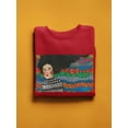thumbnail image 3 of Pastell Black Haired Woman Sweatshirt Women's -Hulya Ozdemir Designs, Female 4X-Large, 3 of 4