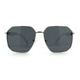 thumbnail image 3 of Mens Luxury Geometric Metal Rim Hustler Fashion Rectangle Sunglasses Silver White - Black, 3 of 8