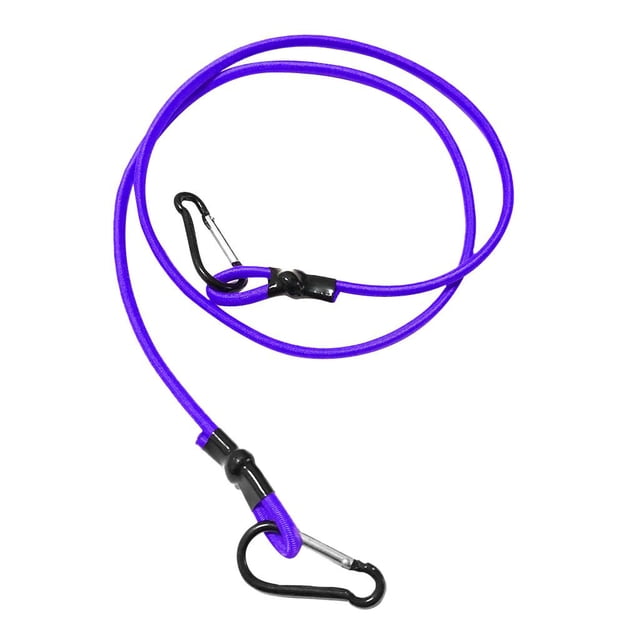 0.16 "3 Pies Fuerte Elástico Kayak Canoa Remolque Correa Línea de Remolque Cordón de Seguridad con Doble Extremo Mosquetón de Aluminio Clips Ganchos Púrpura Baoblaze Cordón de seguridad para kayak