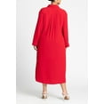 thumbnail image 2 of ELOQUII Women's Plus Size Tie Front Oversized Shirt Dress, 2 of 2
