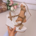 thumbnail image 6 of Dakaela Wedges Sandals for Women 2026 Comfortable Platform Summer Espadrille Shoes Ankle Strap Open Toe Dressy Beach Sandal Brown Size 6, 6 of 9