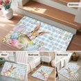 thumbnail image 6 of Easter Area Rugs Collection 2'x3', Spring Rabbit Eggs Seasonal Flowers Blue Lattice Non Slip Indoor Rectangle Throw Runner Rug Floor Mat Carpet for Living Room Dining Table Bedroom Nursery, 6 of 9