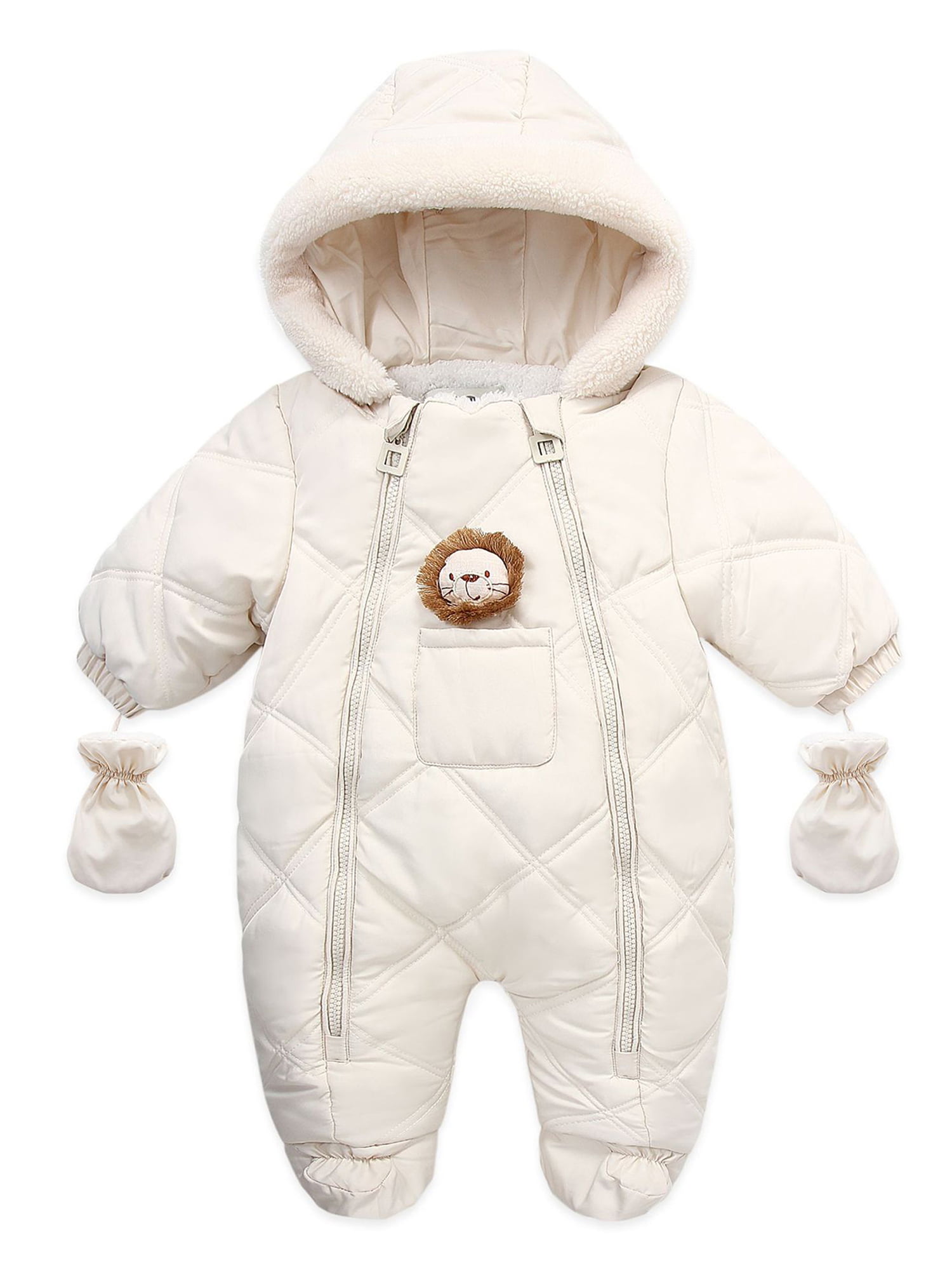 Newborn Infant Baby Boy Girl Cartoon Lion Pocket Romper Jumpsuit Playsuit Outfit 