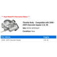 thumbnail image 2 of Throttle Body - Compatible with 2008 - 2009 Chevy Impala 5.3L V8, 2 of 4